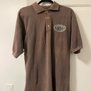 Harley Davidson brown polo, embroidered with Rochester, NY. In good condition!